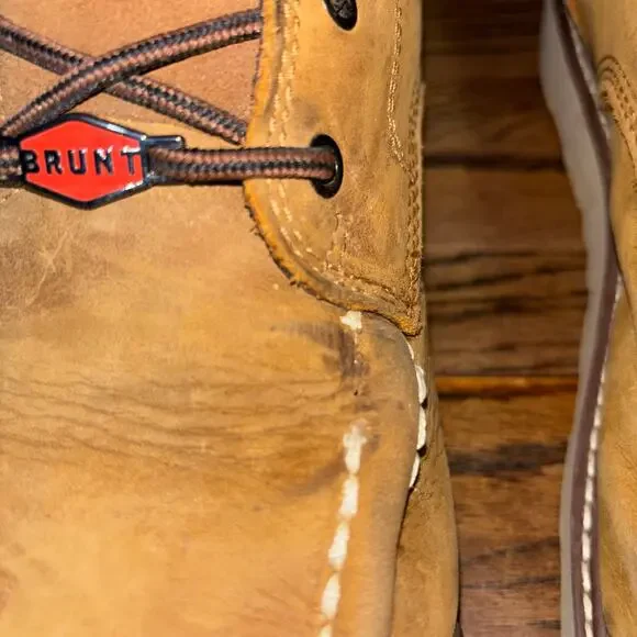 Brunt Marin Work Boots 12M Comp Toe Waterproof Moc Toe Tan - Picture 4 of 8